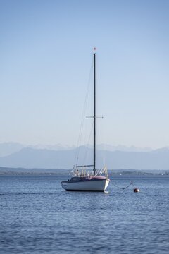 Sailboats on the lake, Lake Ammer, Upper Bavaria, Germany