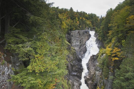 Waterfall in the Grand Canyon des Chutes Ste Anne, Quebec, Canada