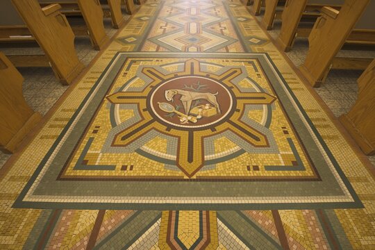 Mosaics in the Basilica of Saint-Anne-de-Beaupre, Quebec, Canada