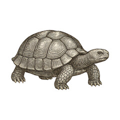 Obraz premium PNG Detailed tortoise vintage illustration.