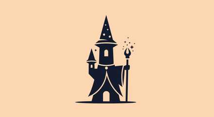 Magical castle silhouette illustration © Yoamn