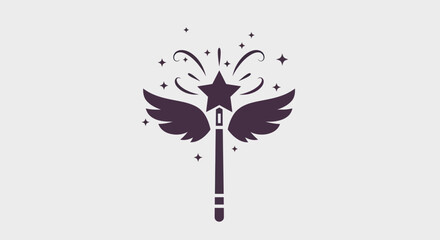 Magical star wand with wings