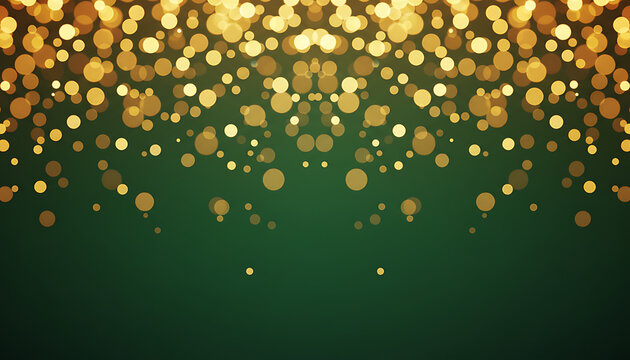 abstract bokeh green and gold glitter background with bokeh defocused glitter for Saint patricks day, Happy St. Patrick's day, St patty's day celebrate, St. Patrick's Day / Irish Holiday Design