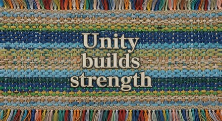 Unity builds strength text on textured fabric