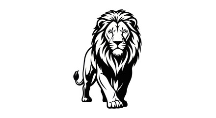 Fototapeta premium Majestic lion silhouette isolated