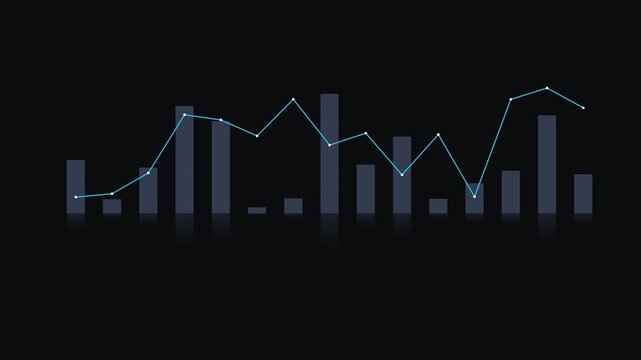 Clean financial dashboard widget with line and bar charts