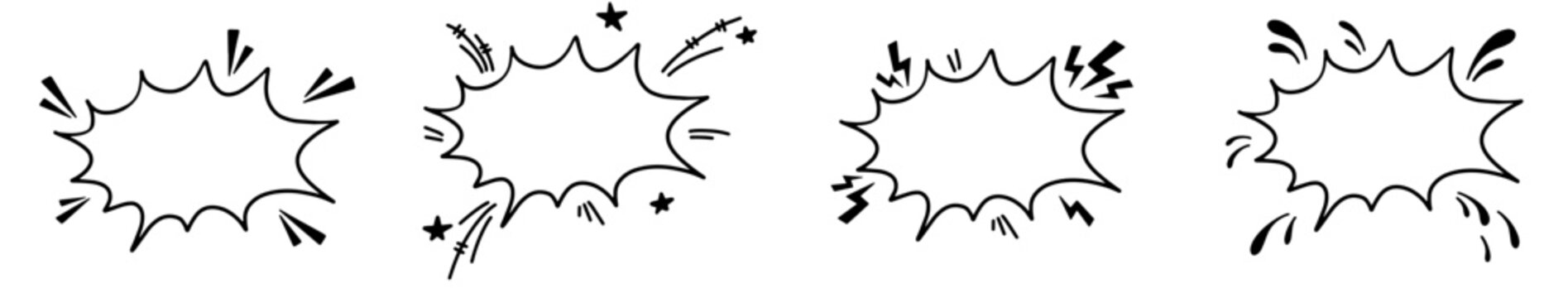 Dynamic explosion burst shape in comicbook style for emphasis, advertisements and graphic layouts