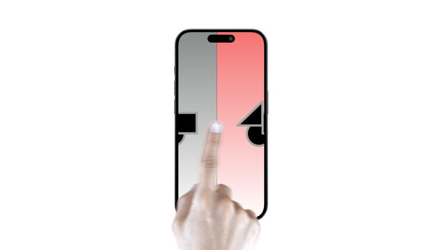 Mobile Vertical Swipe Left &ndash; Smartphone Screen Presentation with Hand Gestures, Swipe Scroll Tap Click Animation, Vertical App UI UX Showcase, Social Media Story Template
