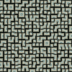 Vector Illustration Y2k Seamless pattern of muted teal and tan concentric square tiles. Complex data grid for fintech, IT, and science.