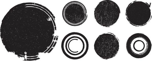Grunge post Stamps Collection, Circles. Banners, Insignias , Logos, Icons, Labels and Badges Set . vector distress textures.blank shapes.
