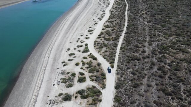 Overlanding Campers 4x4 Driving Along Punta Perdices Coastal Road
