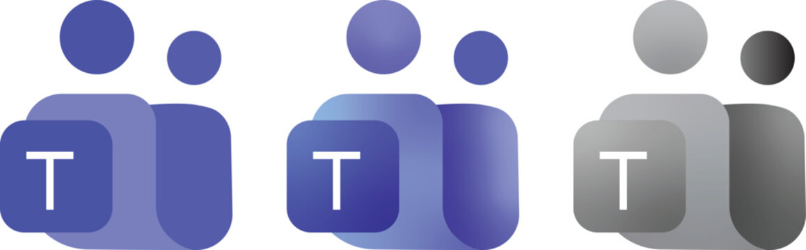 Microsoft Teams logo icon. updated Microsoft team logotype. MS team icon. Collection of Microsoft Teams logo vector set, scalable icons in high quality 