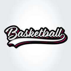 basketball hand lettering typography vector template © Hina