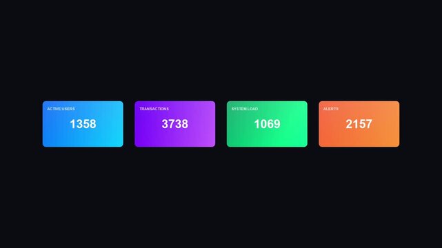 Clean KPI infographic layout with gradient blocks