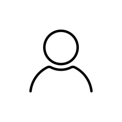 Simple User Icon Vector Illustration, Silhouette of a Person Head and Shoulders, Flat Design Style, Graphic Symbol for Profile