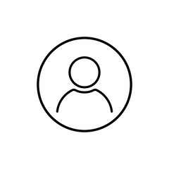 Simple User Icon Profile Avatar Outline Graphic, Flat Design Vector Illustration for Digital Applications