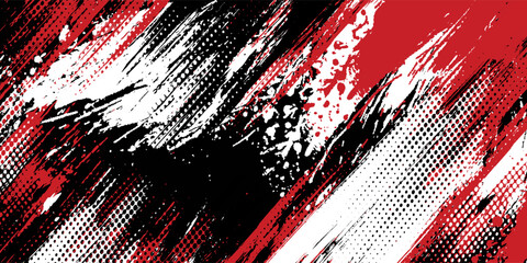 Gaming esport background striking stripes electric banner vector illustration design red black grunge brush wing comic pattern modern abstract concept livery stripes decal paint splash splatter.eps 10 © Samsul