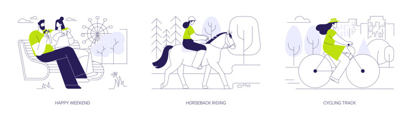 City park activities isolated cartoon vector illustrations se