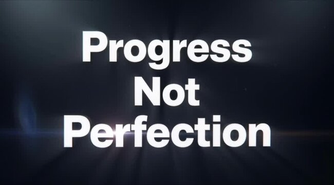 Progress Not Perfection Motivational Business Quote for Success and Growth