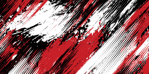 Gaming esport background striking stripes electric banner vector illustration design red black grunge brush wing comic pattern modern abstract concept livery stripes decal paint splash splatter.eps 10 © Samsul