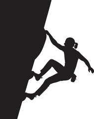 Silhouette of a Person Rock Climbing.
