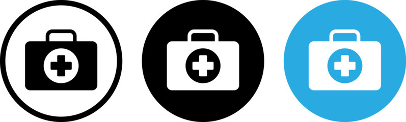 Obraz premium First aid kits in different colors and styles for medical emergencies