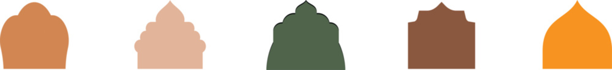 Luxury islamic geometric windows and doors, oriental mosque architecture.