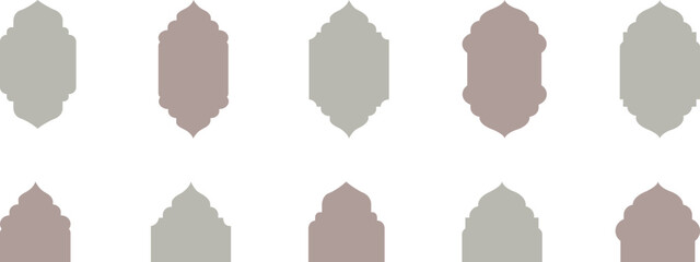 set of islamic frames shapes badges
