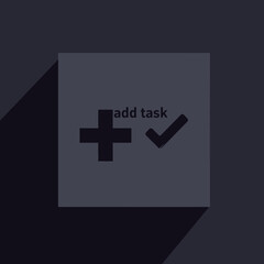 Obraz premium Simple graphic icon representing adding a task with a plus sign and checkmark.