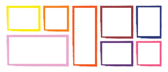 set of colorful grunge frame.  