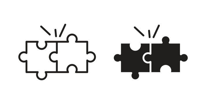 Compatibility icon vector pack. Thin linear and black flat style.