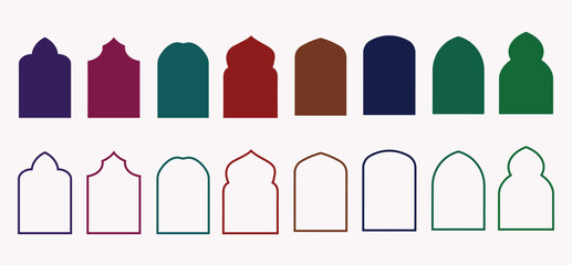 Old mosque windows shape in oriental style.