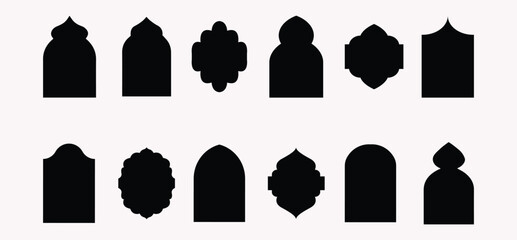 blank islamic shape template vector