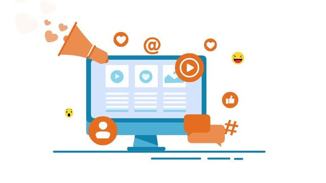 Stock animation video of a concept of digital marketing 