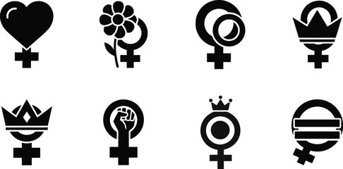 Combination of venus and mars symbols with various objects © Rengki