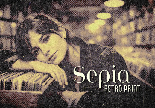 Sepia Retro Print Photo Effect