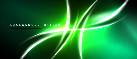 Vibrant green abstract background. Dynamic lines create luminous effect. Modern design suitable for digital projects. © antishock