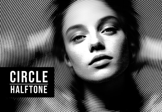 Dynamic Circle Halftone Effect Mockup