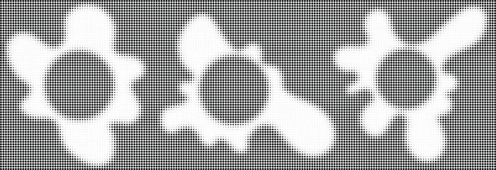 Halftone sound equalizer icons with lines dots circular sound wave frames abstract music audio beat symbols vector illustration