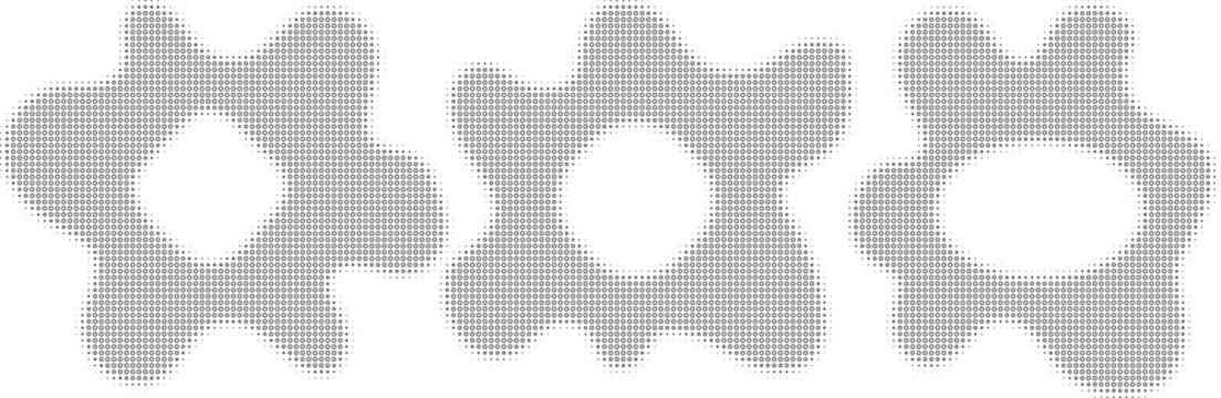 Halftone sound equalizer icons with lines dots circular sound wave frames abstract music audio beat symbols vector illustration