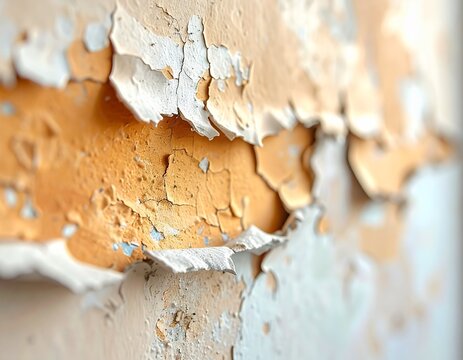 Stara ściana z odpadającą farbą i pęknięciami tło