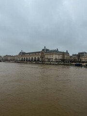 Fototapeta premium Musee d'Orsay on a rainy day in Paris