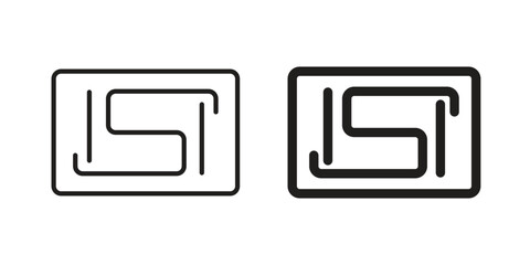 Fototapeta premium ISI mark icon vector pack. Thin linear and black flat style.
