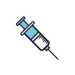 Fototapeta premium Medical syringe needle for injection and vaccination icon