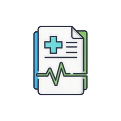 Obraz premium Medical history document folder icon for patient reporting