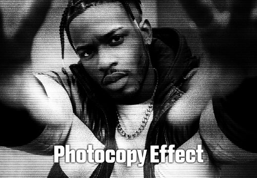 Scanline Photocopy Photo Effect