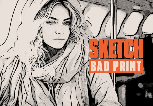 Sketch Bad Print Image Effect