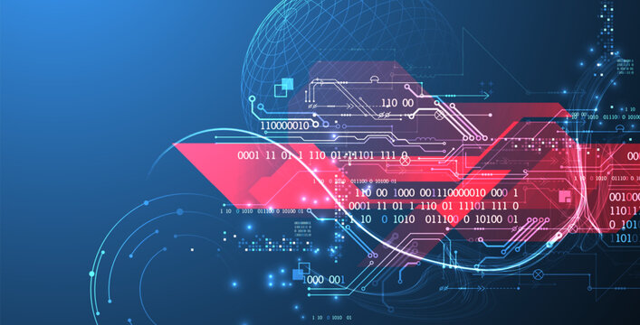 Abstract data technology concept. Sphere theme vector illustration.