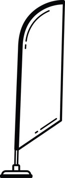 vertical feather flag banner mockup on a stand vector art Vector illustration silhouette 