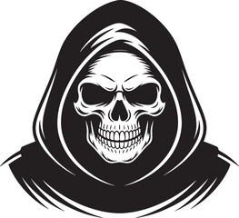 Skull with hood illustration